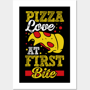 Pizza Love at First Bite Posters and Art